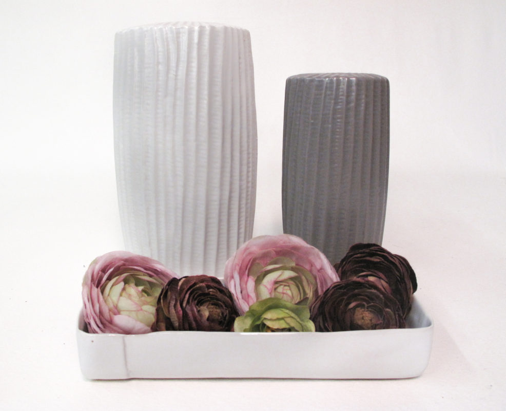 Ridged Vases and Overlap Tray - Fluff Designs