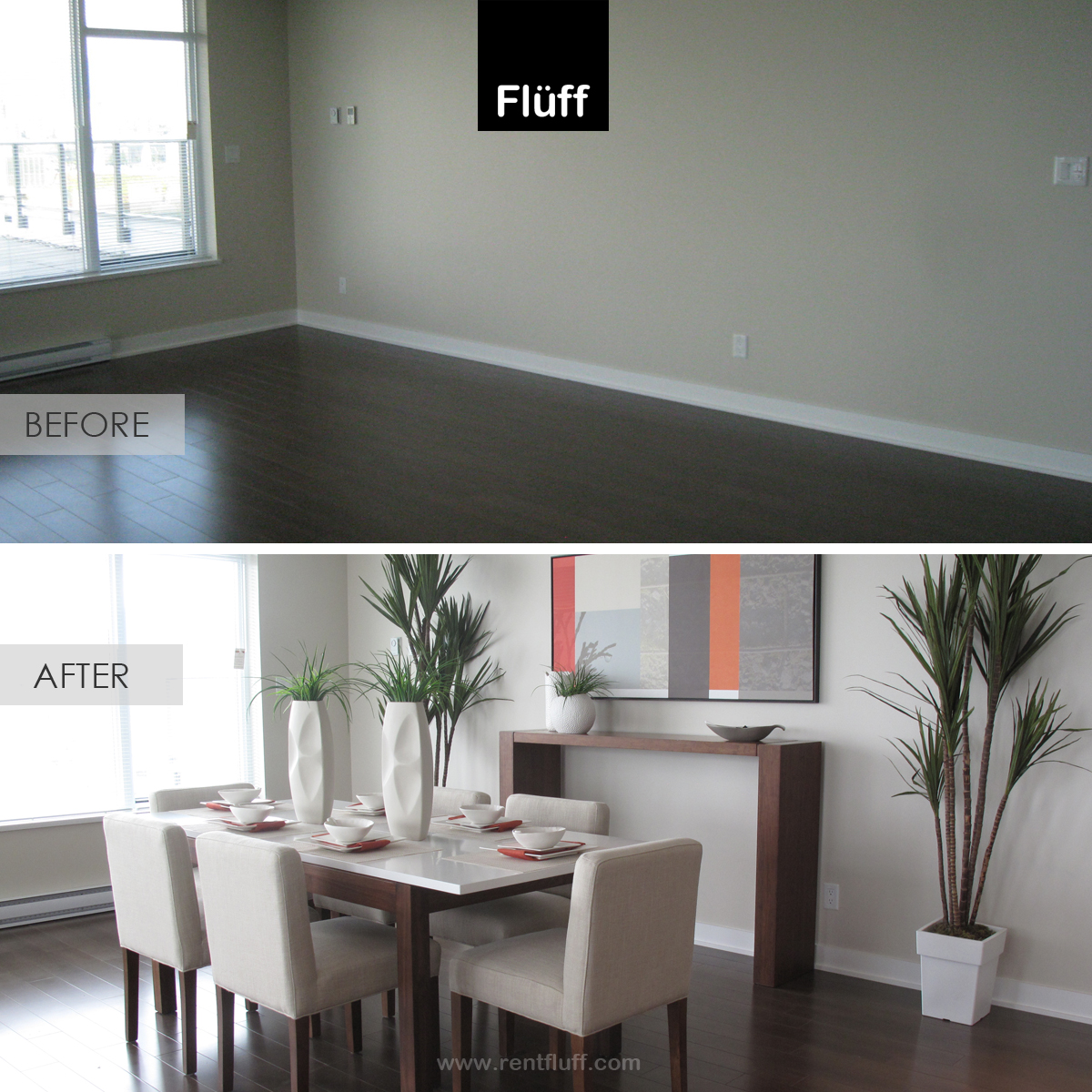 Before and After - Fluff Designs - www.rentfluff.com