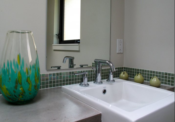 Fluff Designs - Green Tiled Bathroom