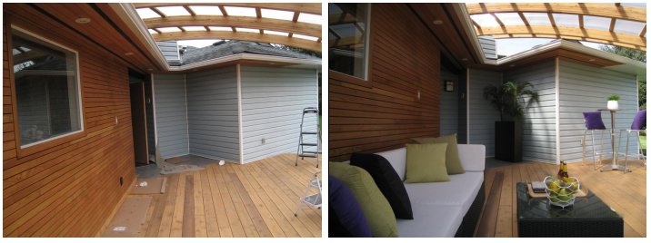 Before and After - Patio Renos - Fluff Designs Vancouver 