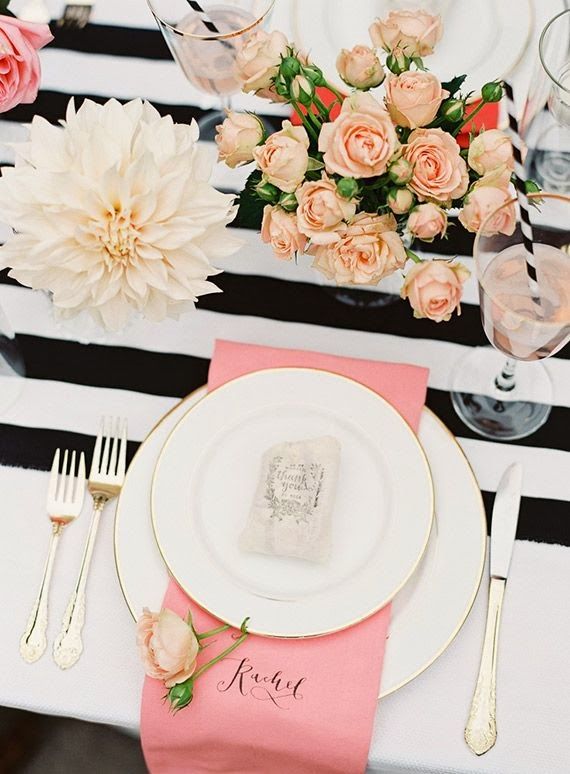Table Setting Ideas Flüff Design And, Black White And Gold Table Set Up