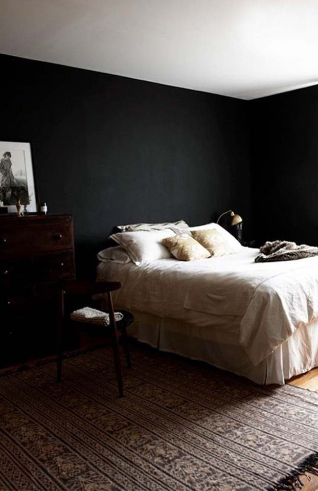 This linen bedding really softens up the walls.