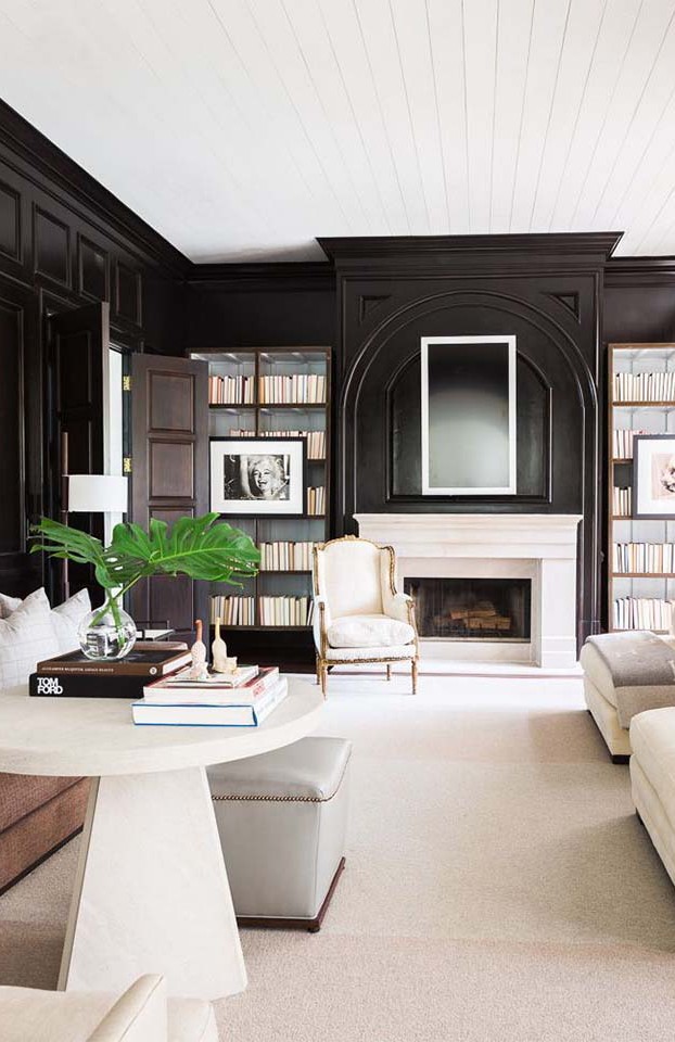 This bold, graphic room has so much impact. This is such a luxurious feeling space.