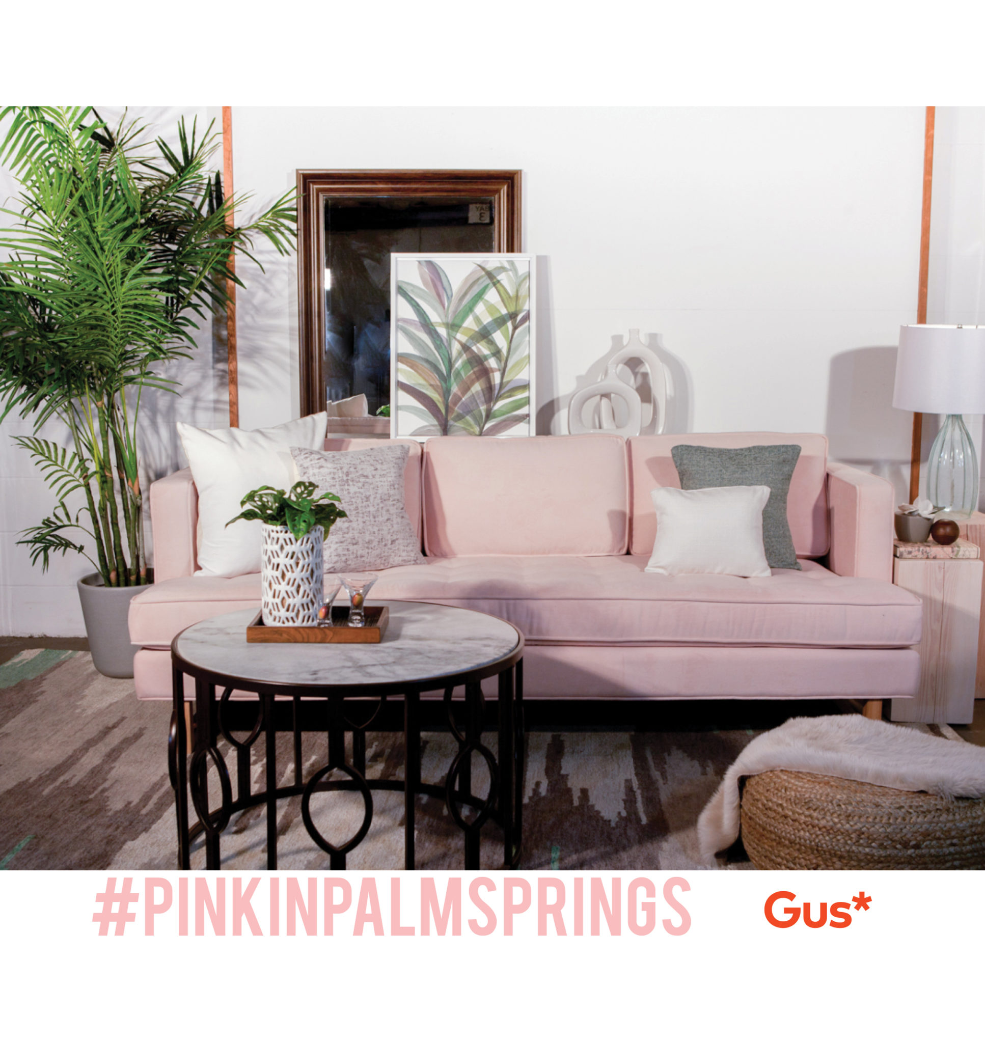 pink in palm springs living room by fluff designs