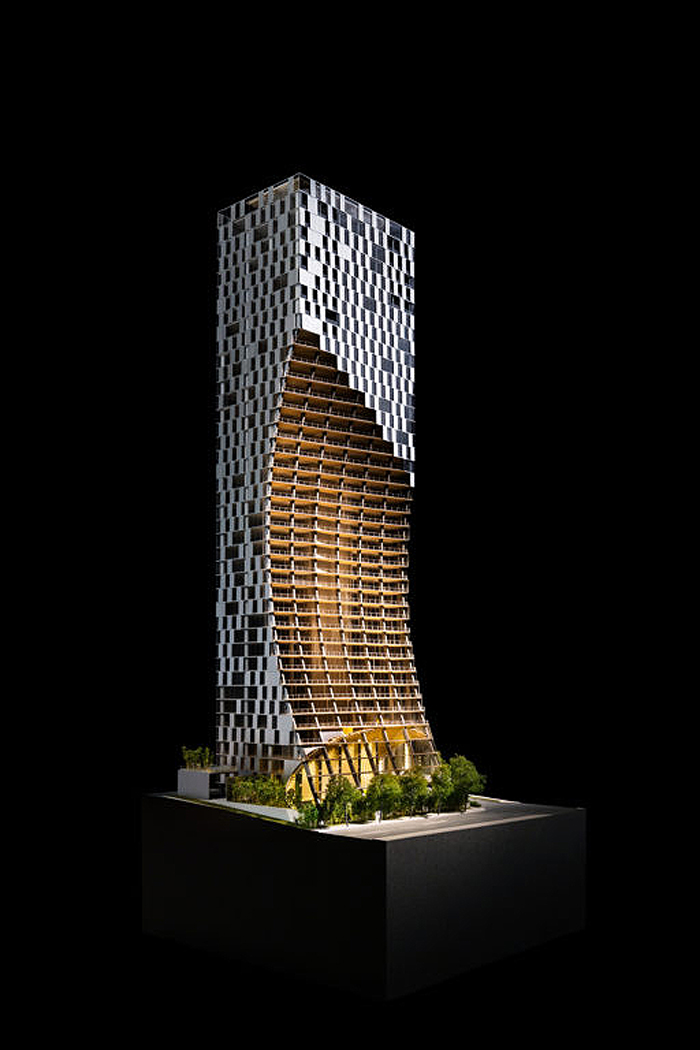 3D rendering of Alberni building by Kengo Kuma